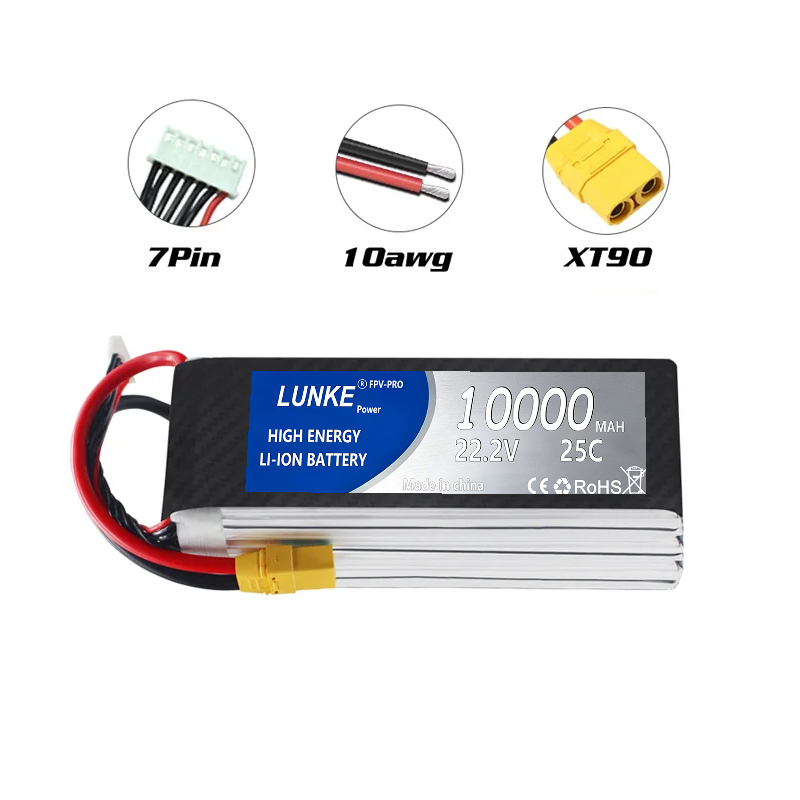 Batterie  Lipo 2S 3S 4s 5s 6s  - đánh giá và giá 6S Lipo Battery 22.2V 5000Mah