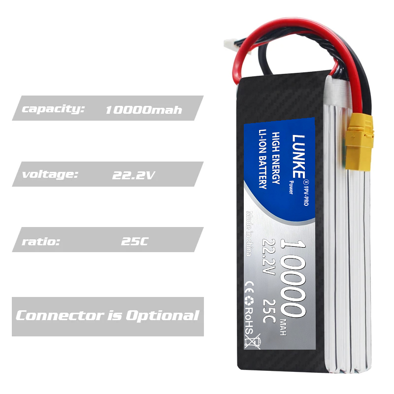 Batterie  Lipo 2S 3S 4s 5s 6s  - đánh giá và giá 6S Lipo Battery 22.2V 5000Mah