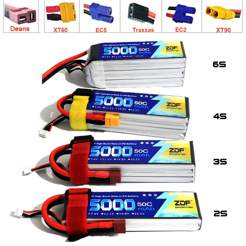 ZDF FPV 450 500 7.4V 11.1V 14. - đánh giá và giá 6S Lipo Battery 22.2V 5000Mah