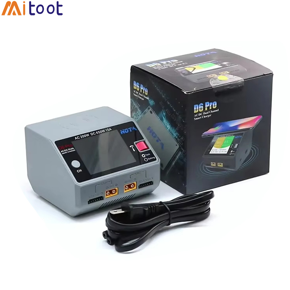 HOTA D6 Pro Black AC 200W DC 2 - đánh giá và giá Hota D6 Pro Dual Lipo Charger