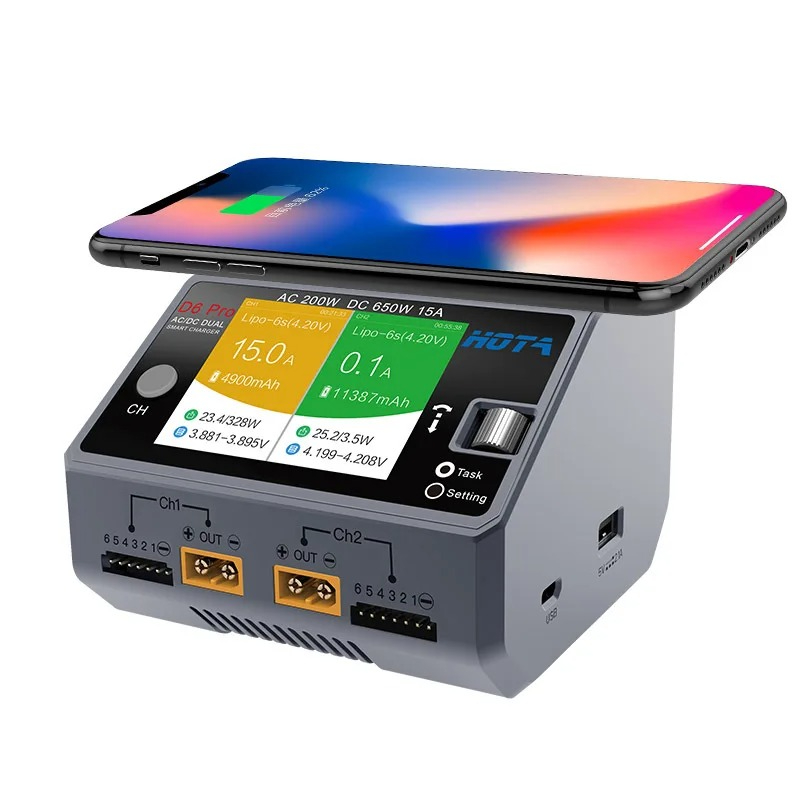 D6 Pro Black AC 200W DC 2x325W - đánh giá và giá Hota D6 Pro Dual Lipo Charger