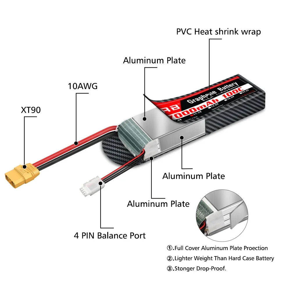 Graphene Battery 2S 3S 4S 6S R - đánh giá và giá 6S Lipo Battery 22.2V 5000Mah