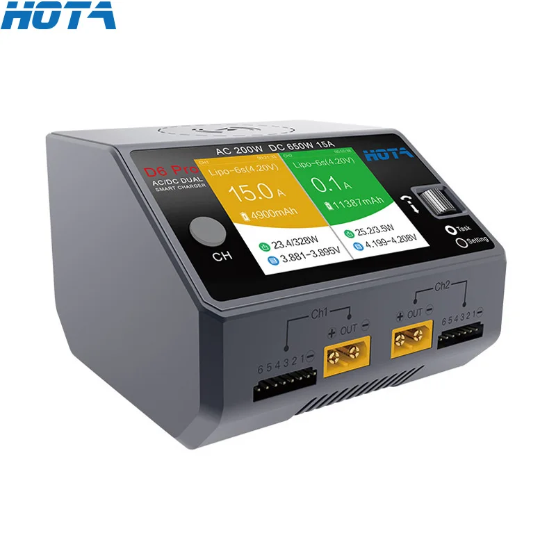 HOTA D6 Pro AC 200w DC 2x325w  - đánh giá và giá Hota D6 Pro Dual Lipo Charger