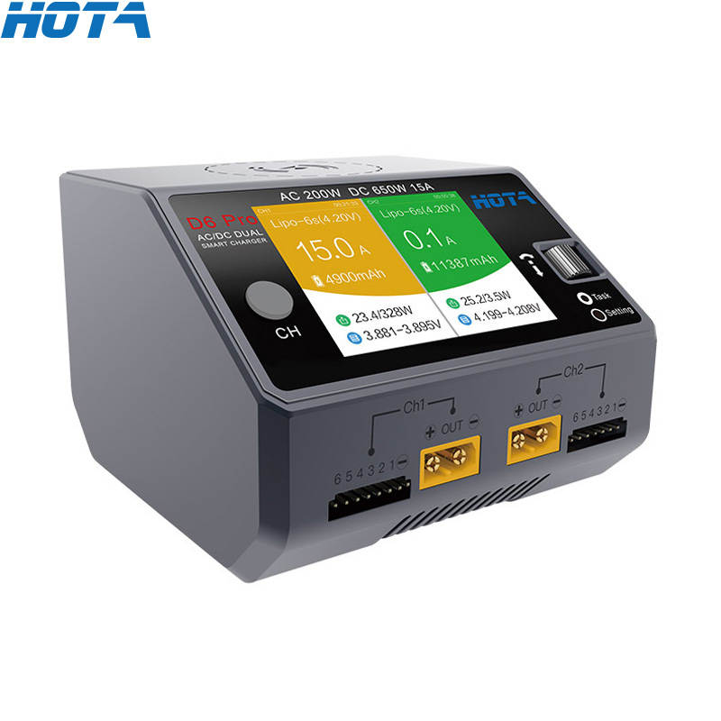 HOTA D6 Pro Black AC 200w DC 2 - đánh giá và giá Hota D6 Pro Dual Lipo Charger