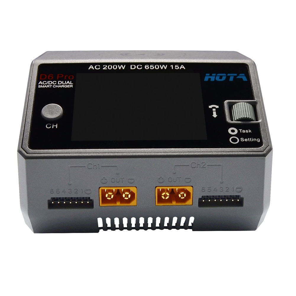 HOTA D6 Pro Black AC 200w DC 2 - đánh giá và giá Hota D6 Pro Dual Lipo Charger