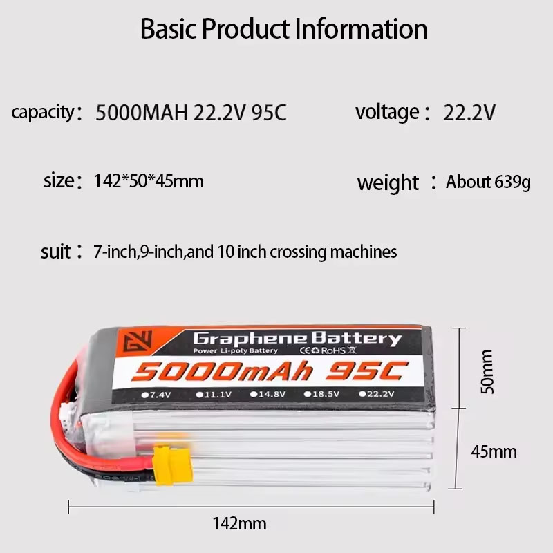 Lipo Battery 6S 5000mAh XT60 X - đánh giá và giá 6S Lipo Battery 22.2V 5000Mah