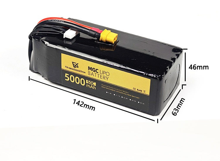 FPV MGC 5000mAh 6S 22.2V Lipo  - đánh giá và giá 6S Lipo Battery 22.2V 5000Mah