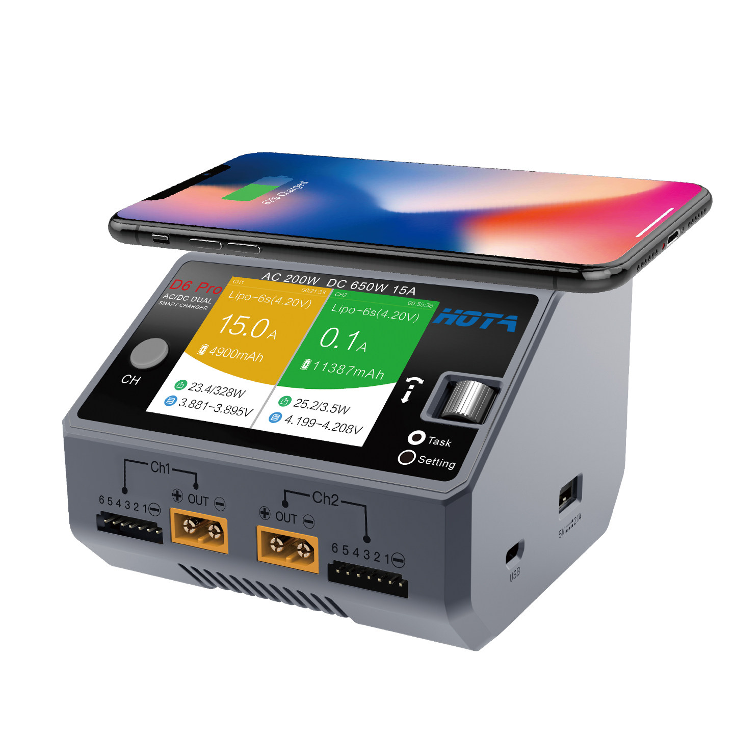 HOTA D6 Pro AC/DC Dual Channel - đánh giá và giá Hota D6 Pro Dual Lipo Charger