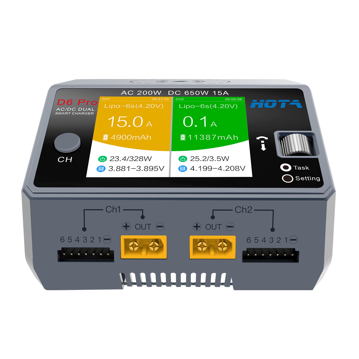HOTA D6 Pro AC/DC Dual Channel - đánh giá và giá Hota D6 Pro Dual Lipo Charger